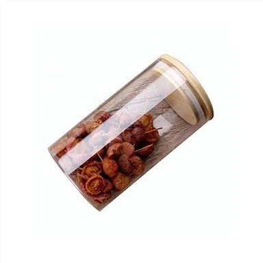 โถเก็บของทรงกลมพร้อมฝาไม้ไผ่